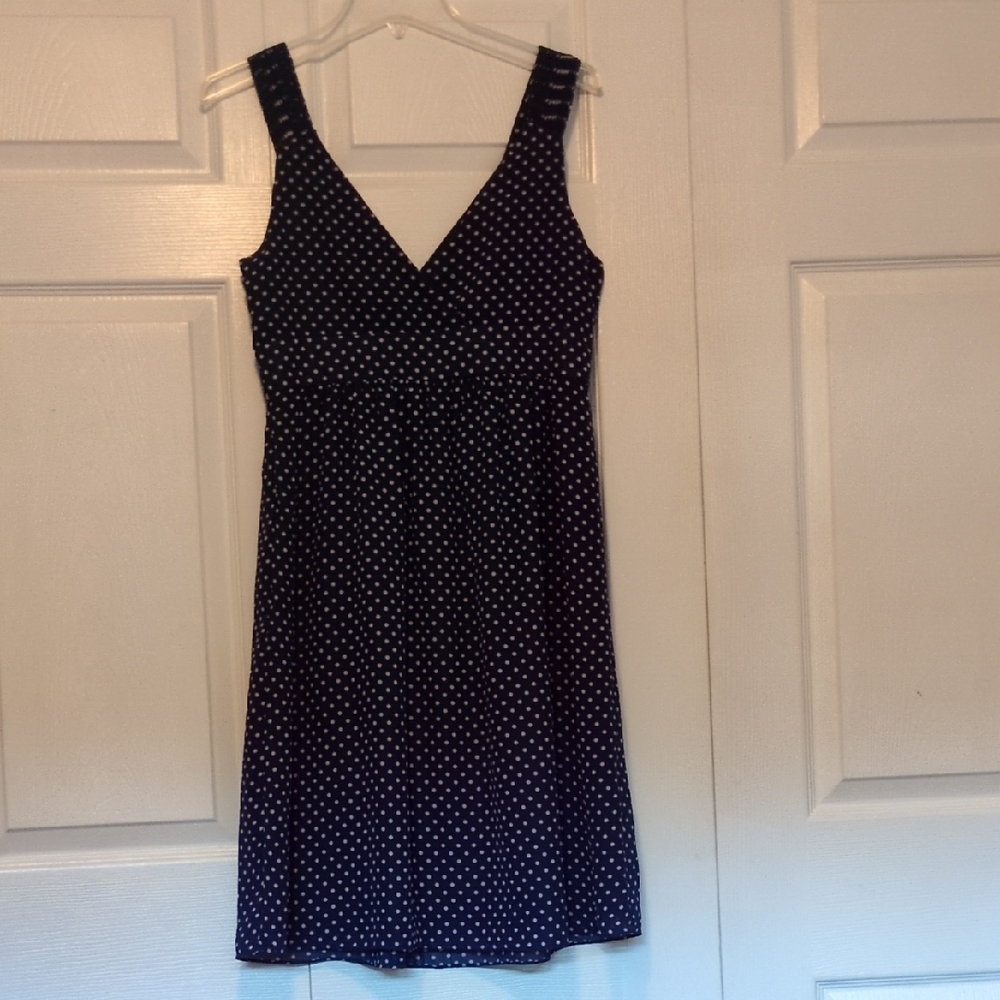 GAP Blue and Off-White Polka Dot Mini Dress